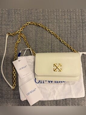 Off-White Jitney Leather Wallet on a Chain